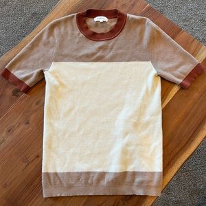 Neutral color block sweater